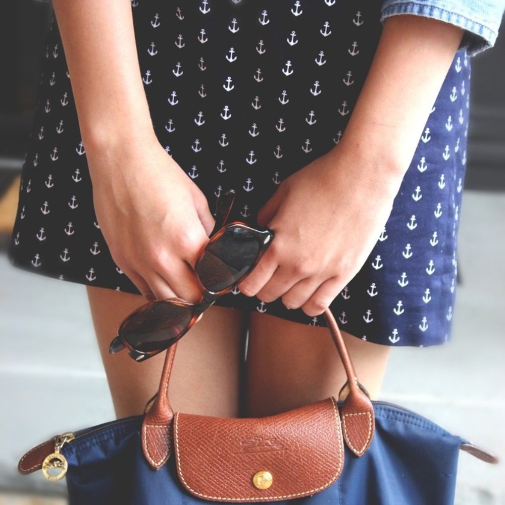 J.Crew Printed Navy & White Anchor Mini Skirt